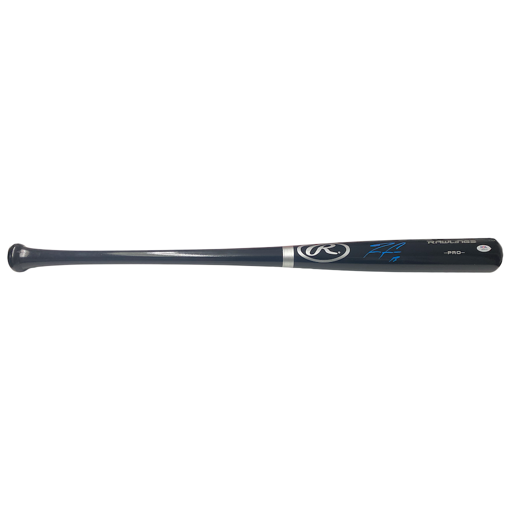 Ronald Acuna Autographed Atlanta Braves Rawlings Pro Black Bat PSA