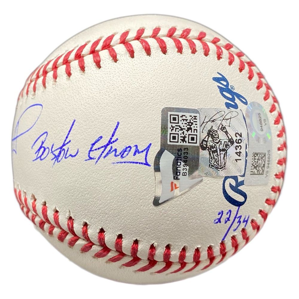 DAVID ORTIZ Autographed Red Sox HOF 22, 3x WS Champs Baseball FANATICS LE 22/34