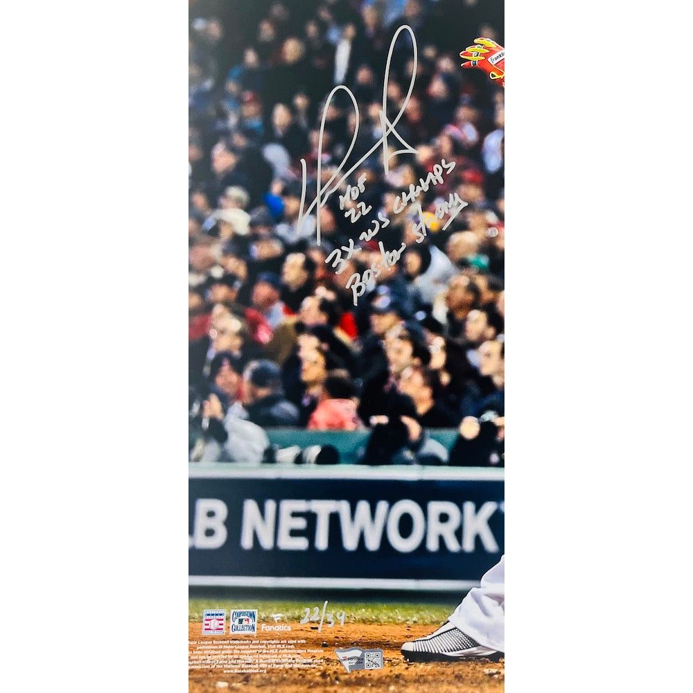 DAVID ORTIZ Autographed Boston Red Sox"3x WS Champs, HOF 22" 16" x 20" Photo FANATICS LE 22/34