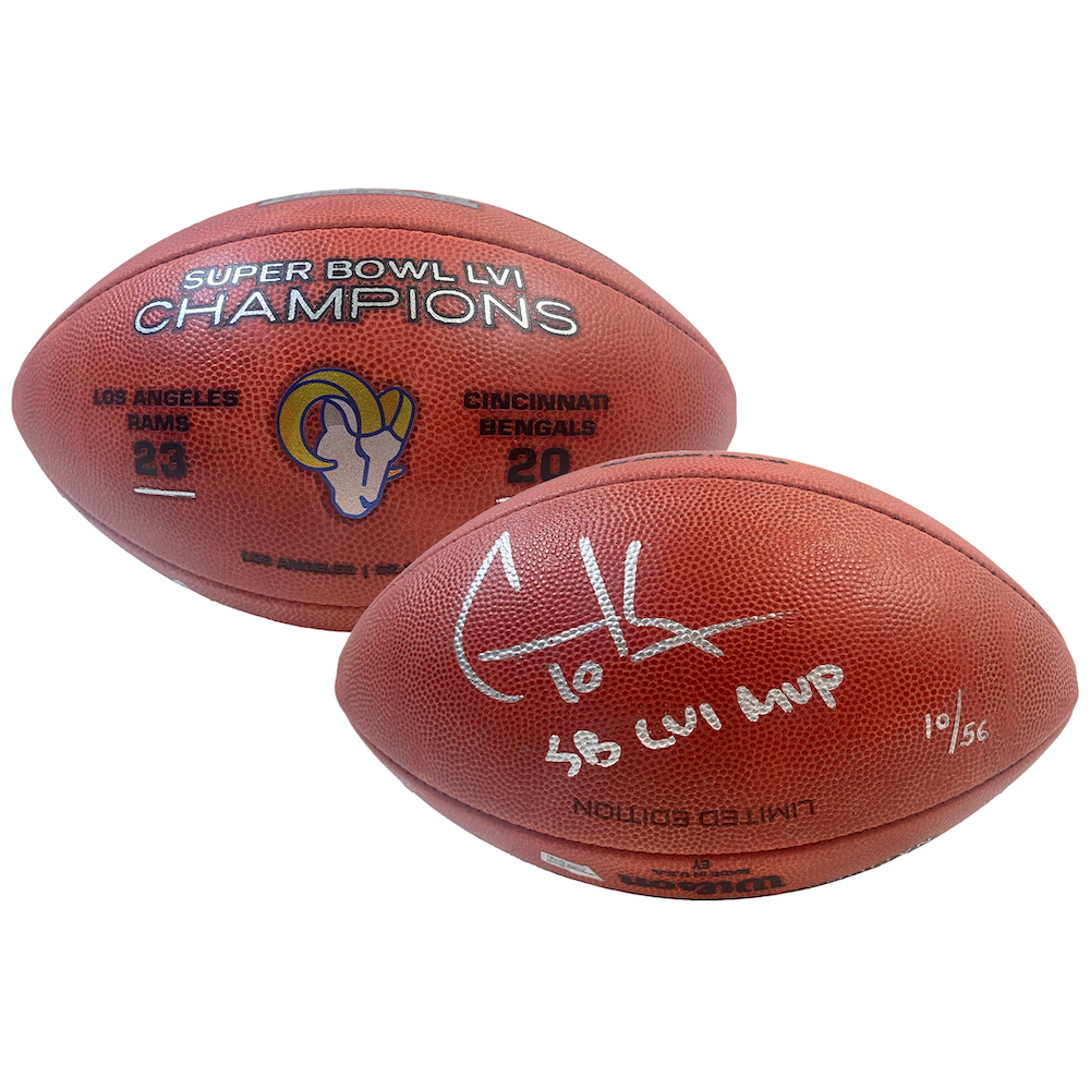 COOPER KUPP Autographed "SB LVI MVP" Super Bowl Champ Football FANATICS LE 10/56