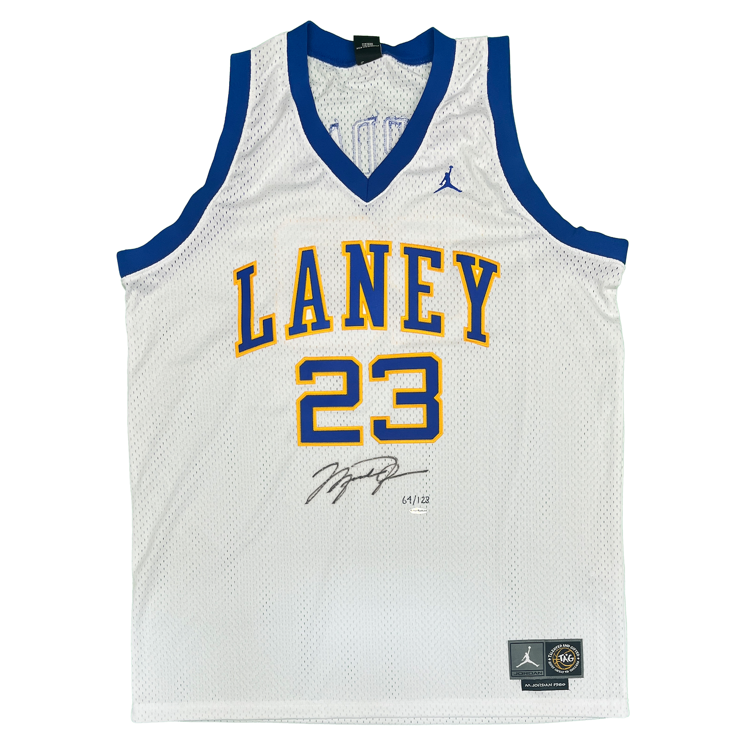 Michael Jordan Autographed Authentic Laney High School Jersey UDA LE 123