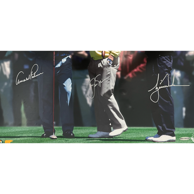 Tiger Woods, Jack Nicklaus & Arnold Palmer Autographed 16" x 20" Photograph UDA