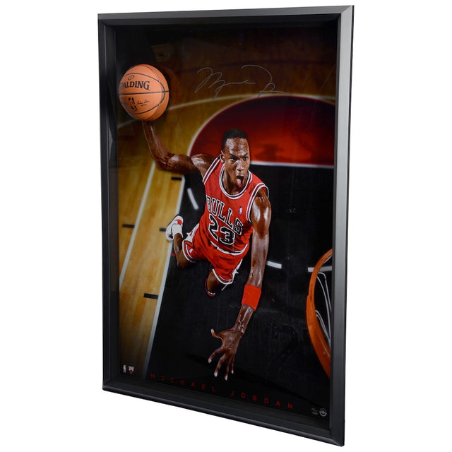 MICHAEL JORDAN Autographed Bulls Framed Break Through Display UDA LE 123/123