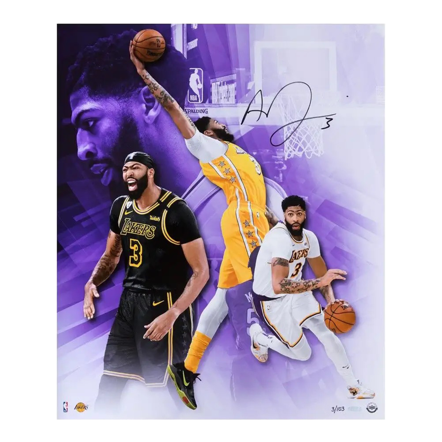 Anthony Davis Autographed Lakers "Culmination" 20" x 24" Photograph UDA LE 3/103