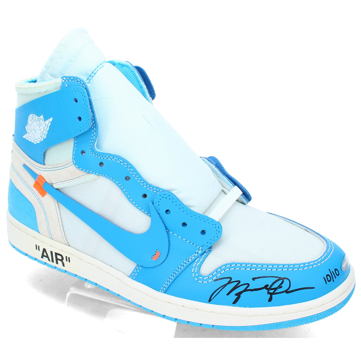 Michael Jordan Autographed Nike Air Jordan 1 Retro High Off-White "UNC" Shoes LE 10/10 UDA