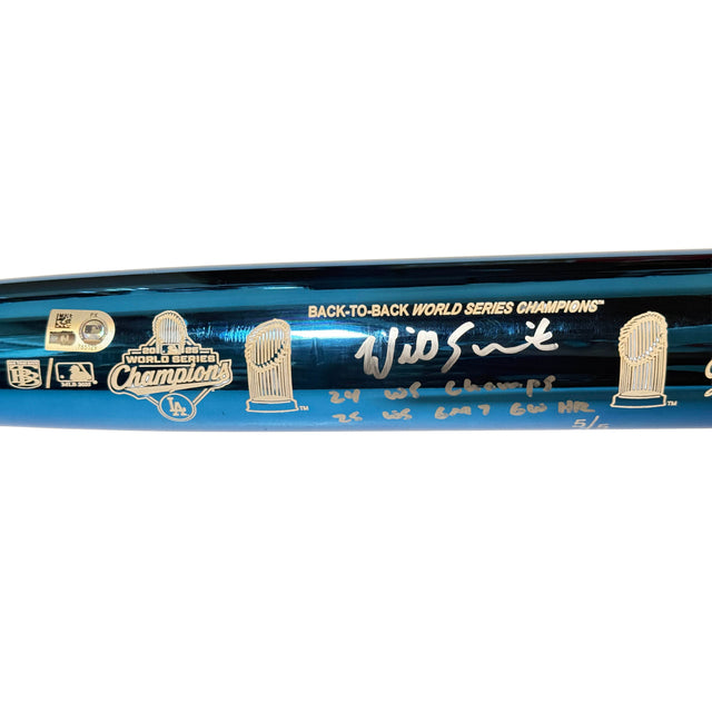 Will Smith Autographed/Multi-Inscribed Los Angeles Dodgers Back to Back World Series Champions Chrome Logo Bat LE 5/5 Fanatics