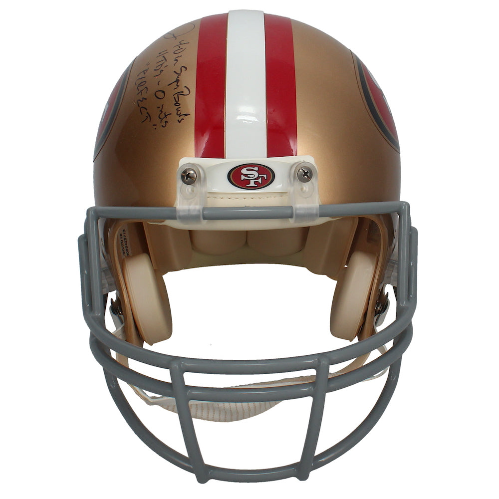 Joe Montana Autographed "Joe Cool" Stat Authentic Helmet Steiner LE 16