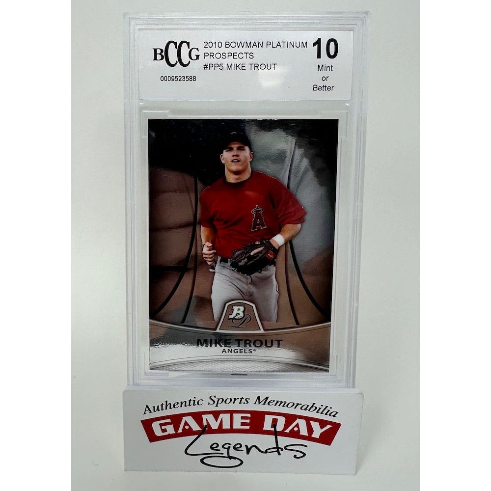 Mike Trout Los Angeles Angels 2010 Bowman Platinum Prospects #PP5 BCCG Mint 10