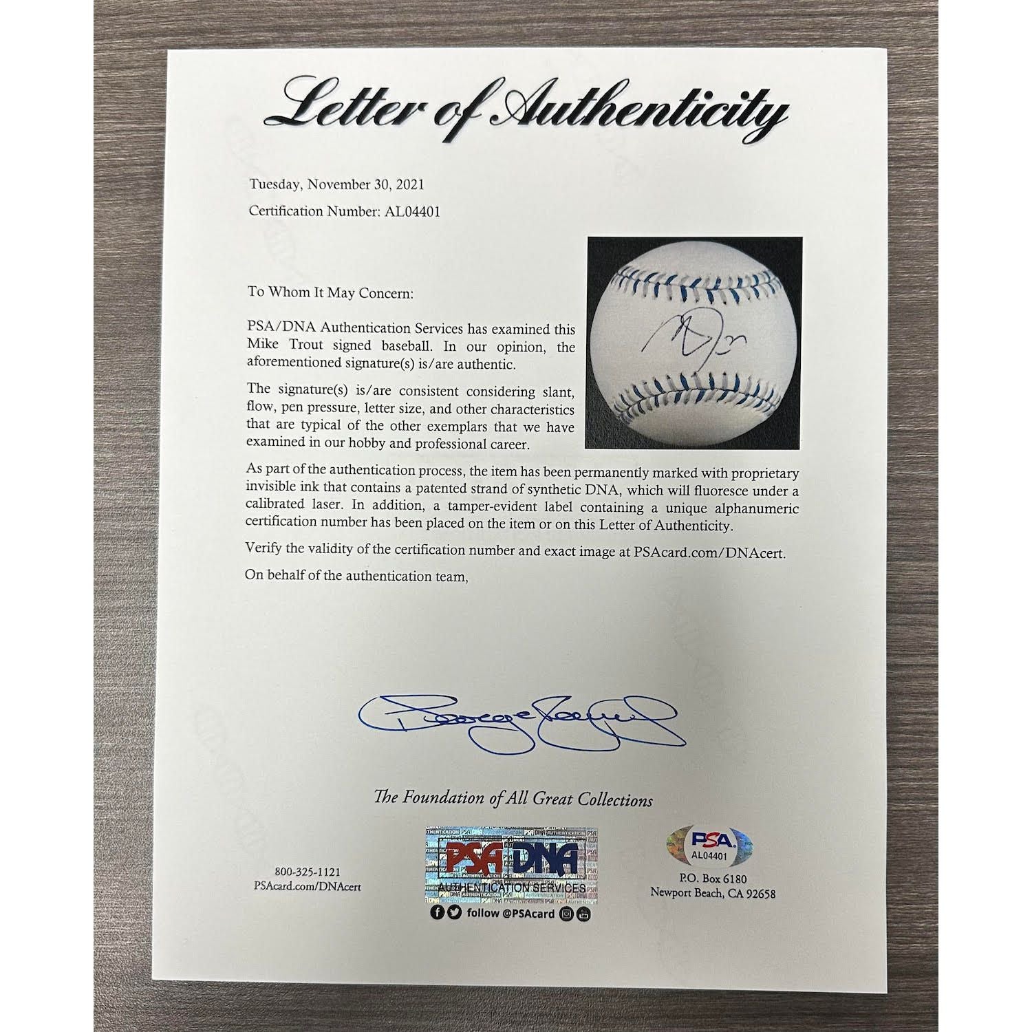 Mike Trout Autographed Los Angeles Angels 2012 All Star Official MLB Baseball PSA/DNA