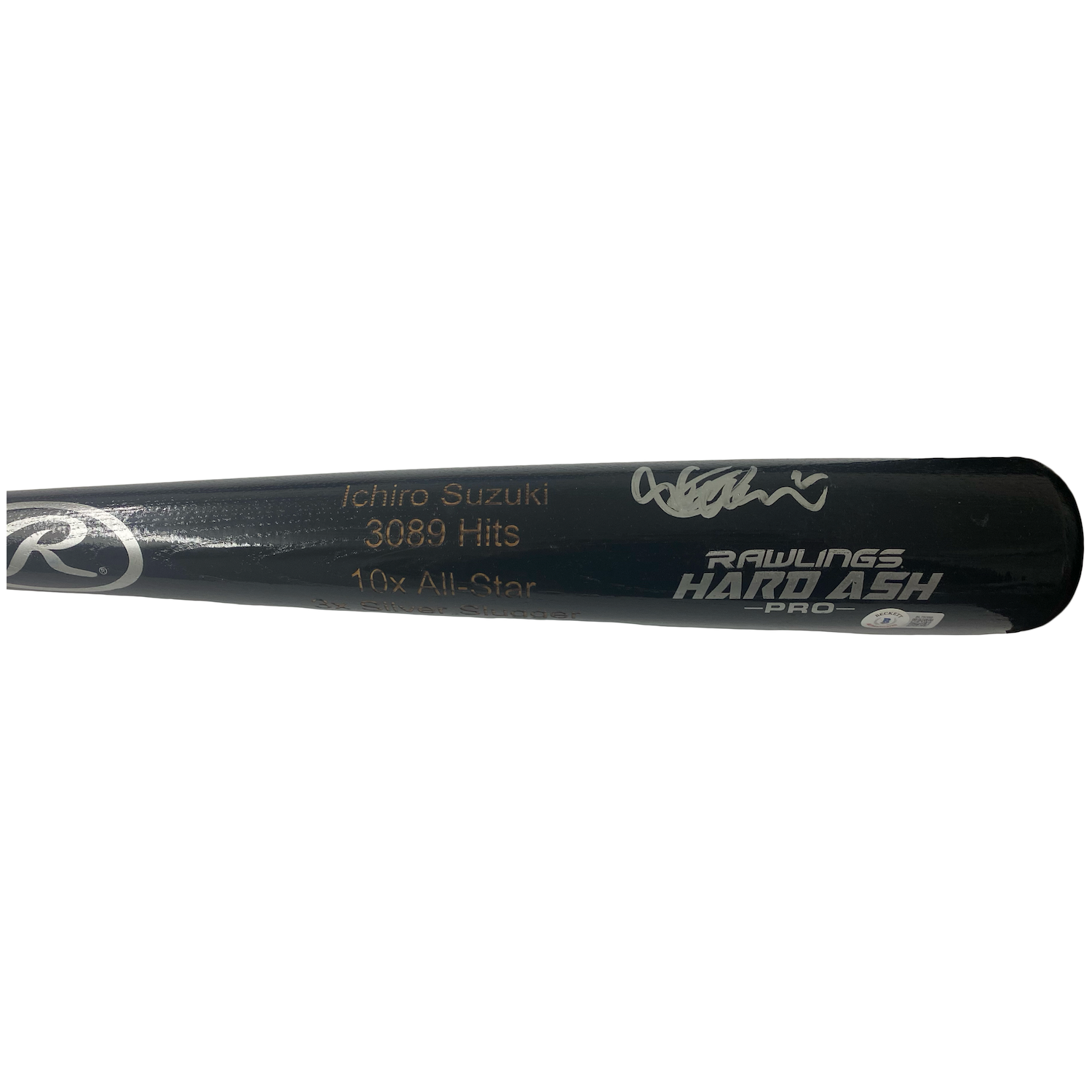 Ichiro Suzuki Autographed Laser Engraved Rawlings Hard Ash Bat Beckett