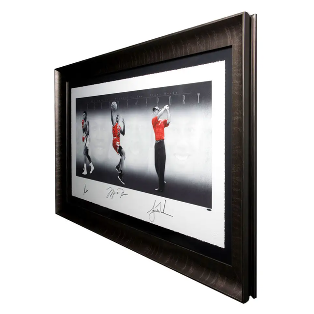 Michael Jordan, Tiger Woods & Ali Signed "Legends of Sport" Platinum Litho UDA LE