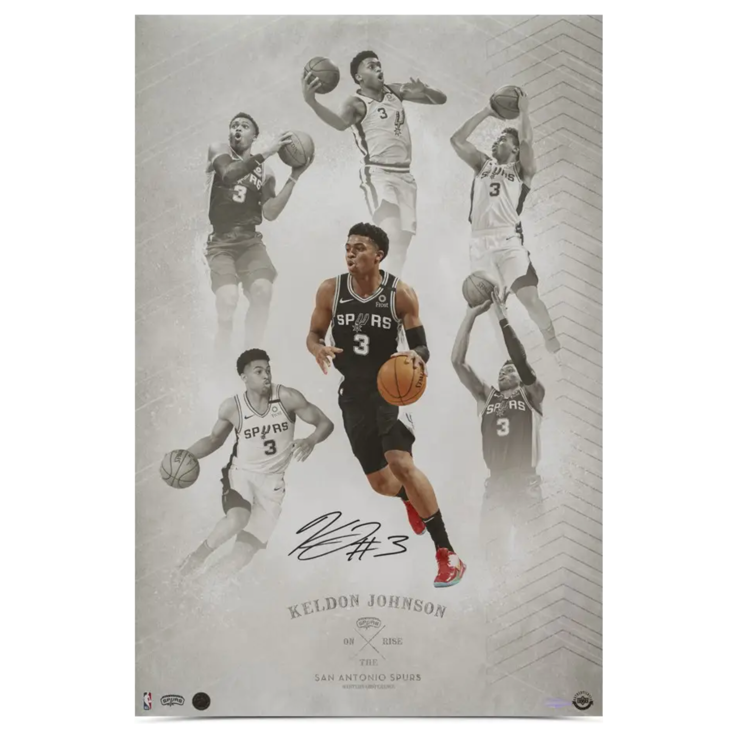 Keldon Johnson Autographed Spurs "On The Rise" 16" x 24" Photograph UDA