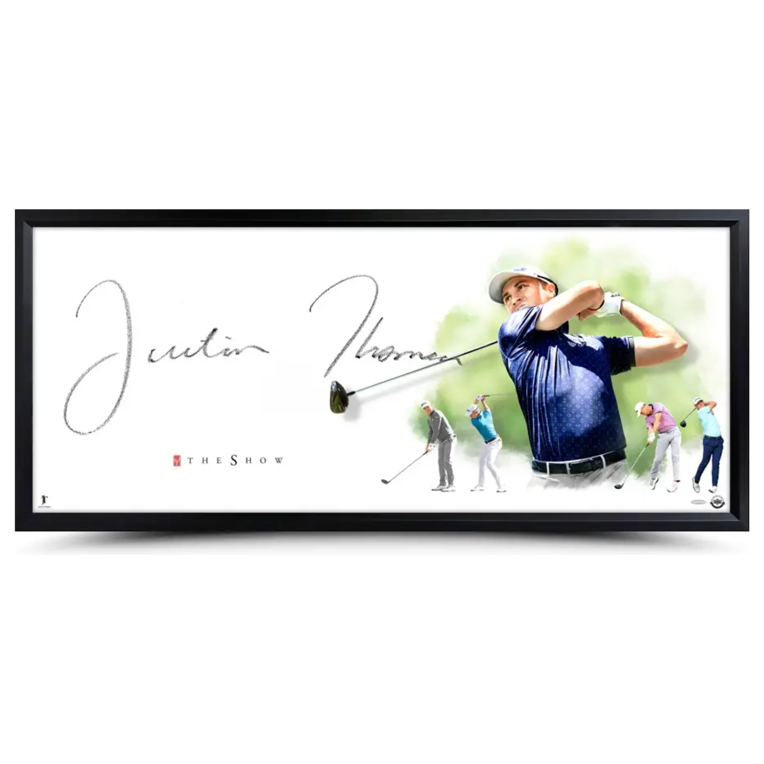 Justin Thomas Autographed 46" x 20" Framed "The Show" Lithograph UDA