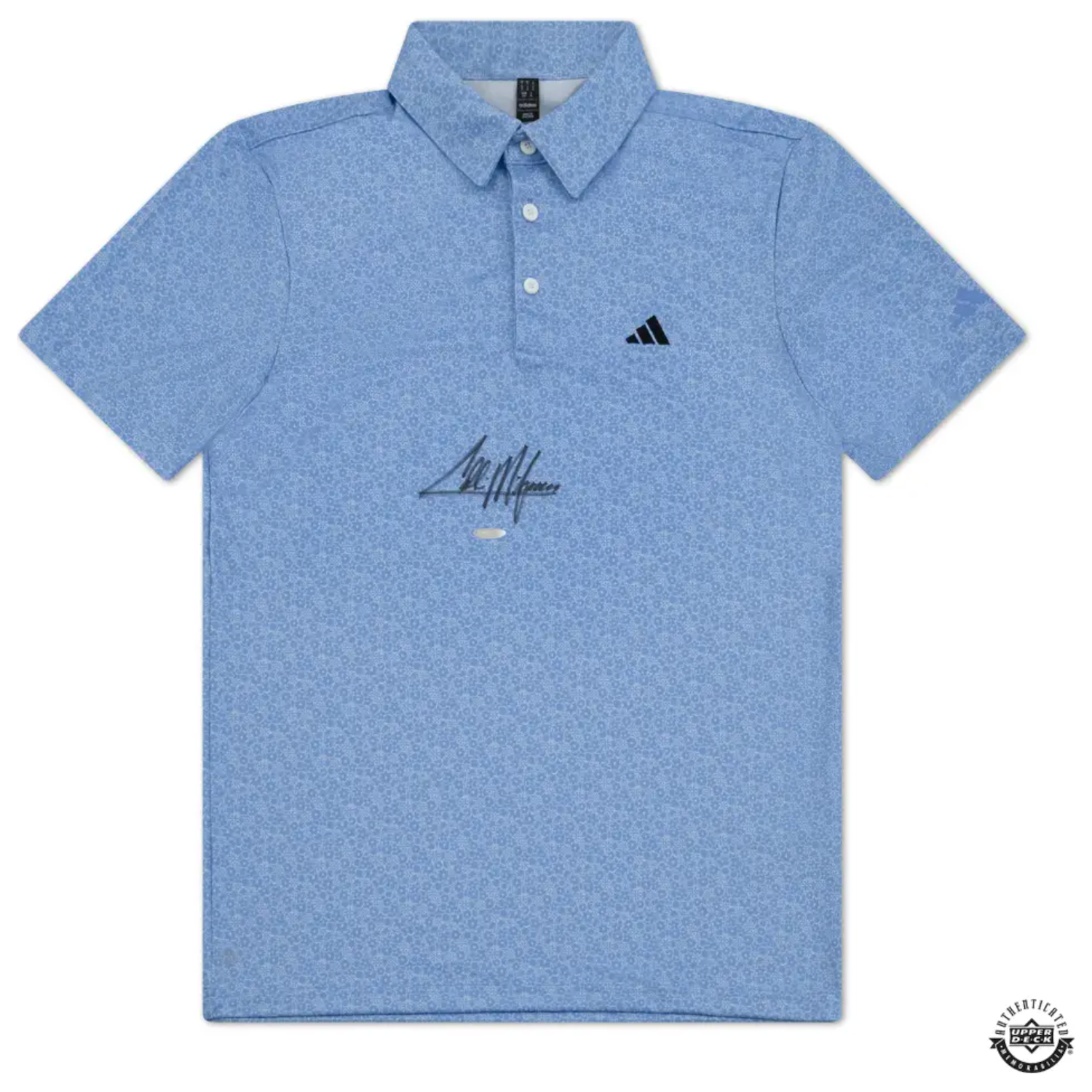 Collin Morikawa PGA Autographed Adidas Blue Polo Shirt UDA