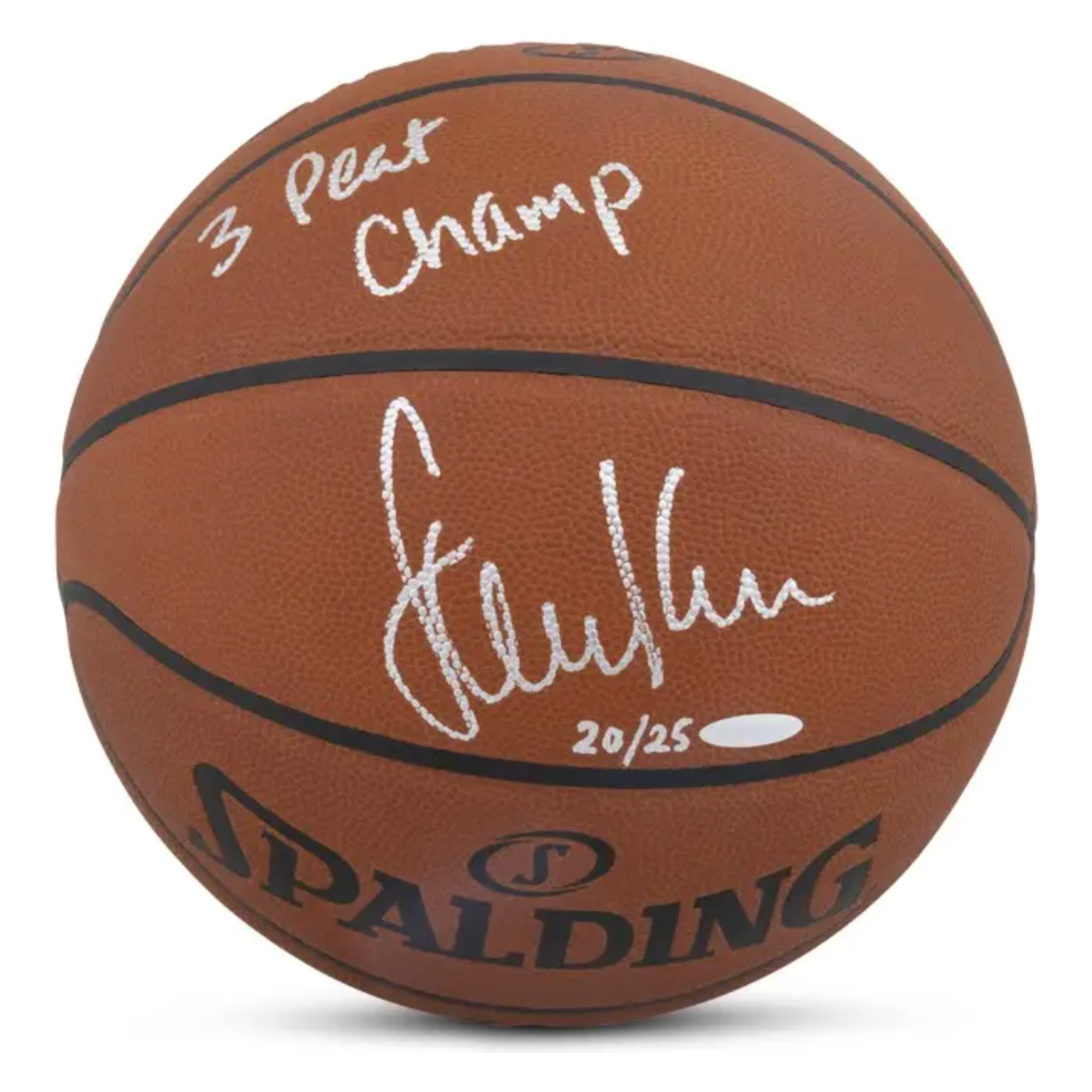 Steve Kerr Autographed Chicago Bulls "3 Peat Champ" Spalding Basketball UDA LE 25