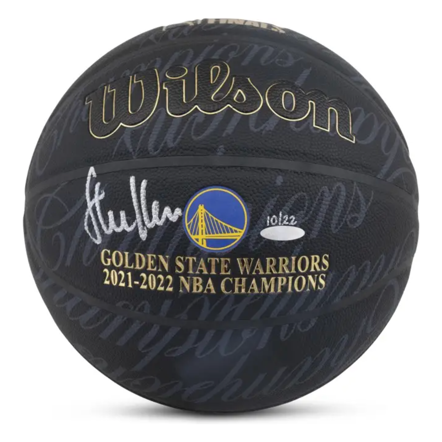Steve Kerr Autographed Golden State Warriors 2022 Championship Basketball UDA LE 22