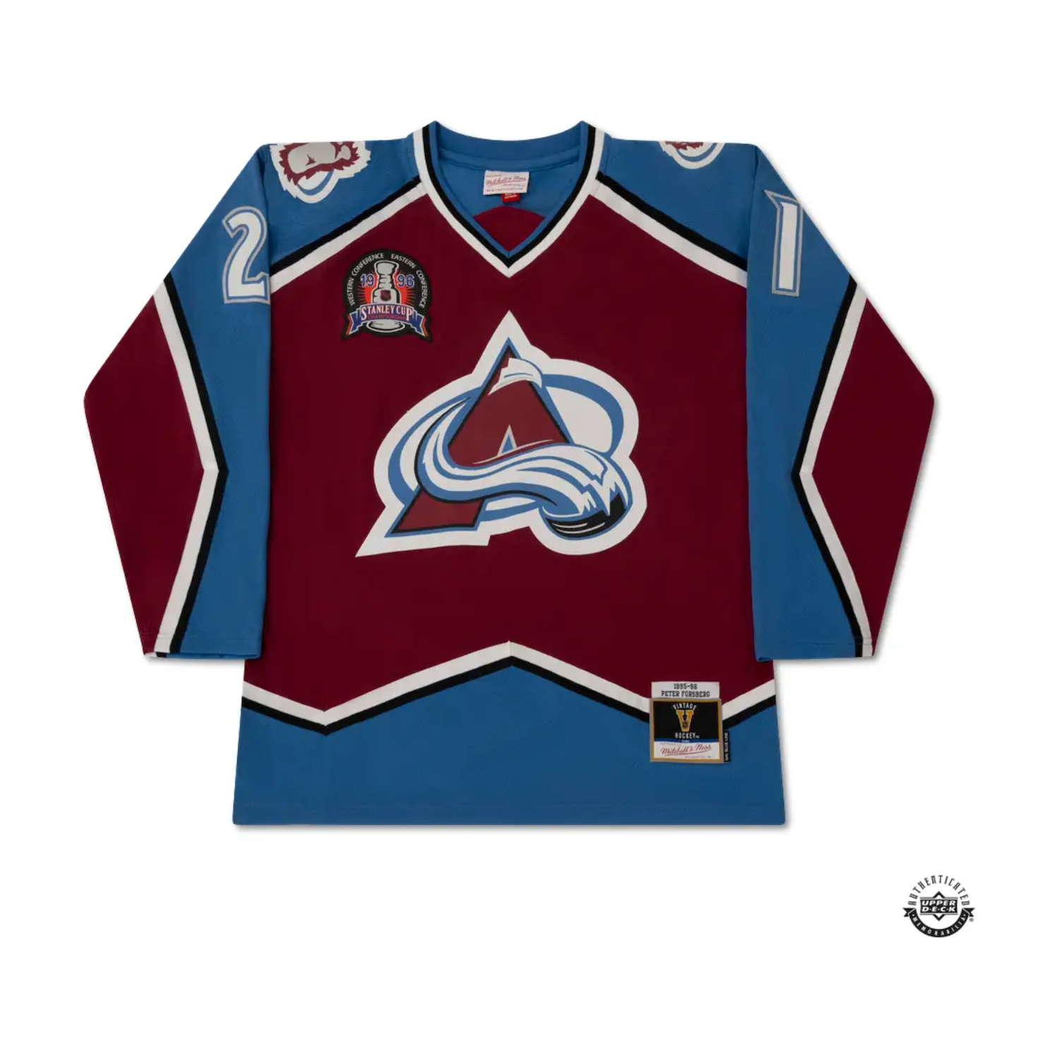Peter Forsberg Autographed "2x SC Champs" Colorado Avalanche M&N Jersey UDA LE 21