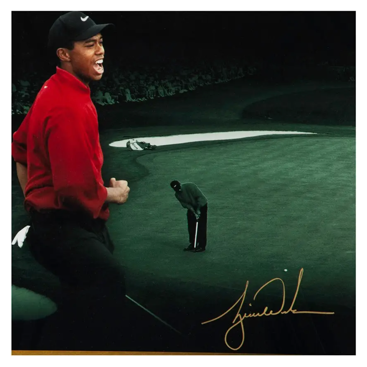 Tiger Woods / Jack Nicklaus Autographed "Masterful" 36" x 18" Photograph UDA