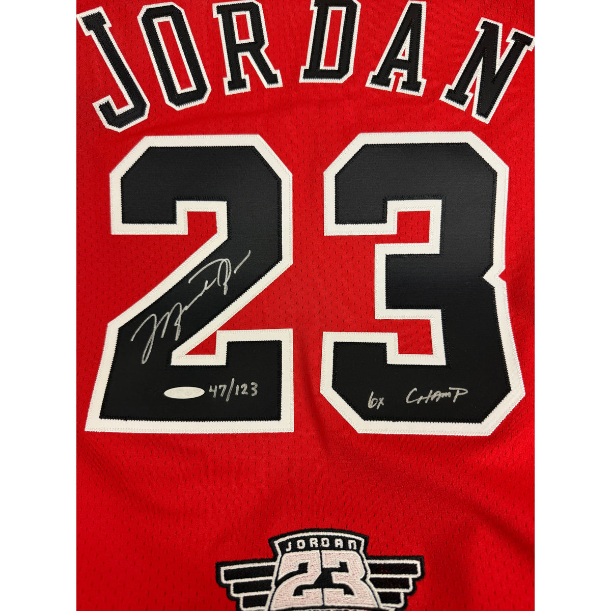 Michael Jordan Autographed & Inscribed “6X CHAMP” 1997-98 Chicago Bulls Red Mitchell & Ness Authentic Jersey LE 123 UDA
