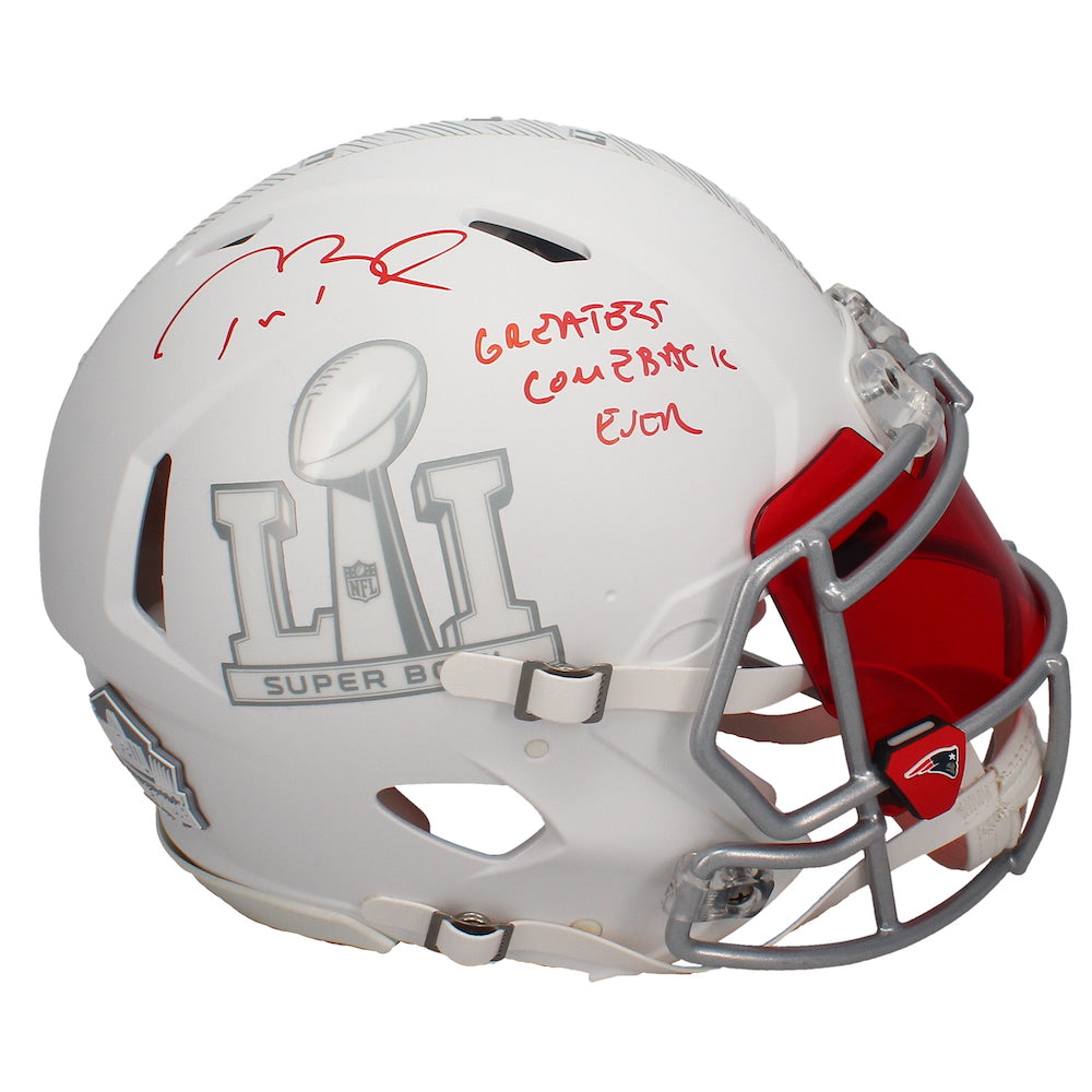 Tom Brady Autographed New England Patriots "Greatest Comeback Ever" Authentic Helmet Fanatics LE 8/12