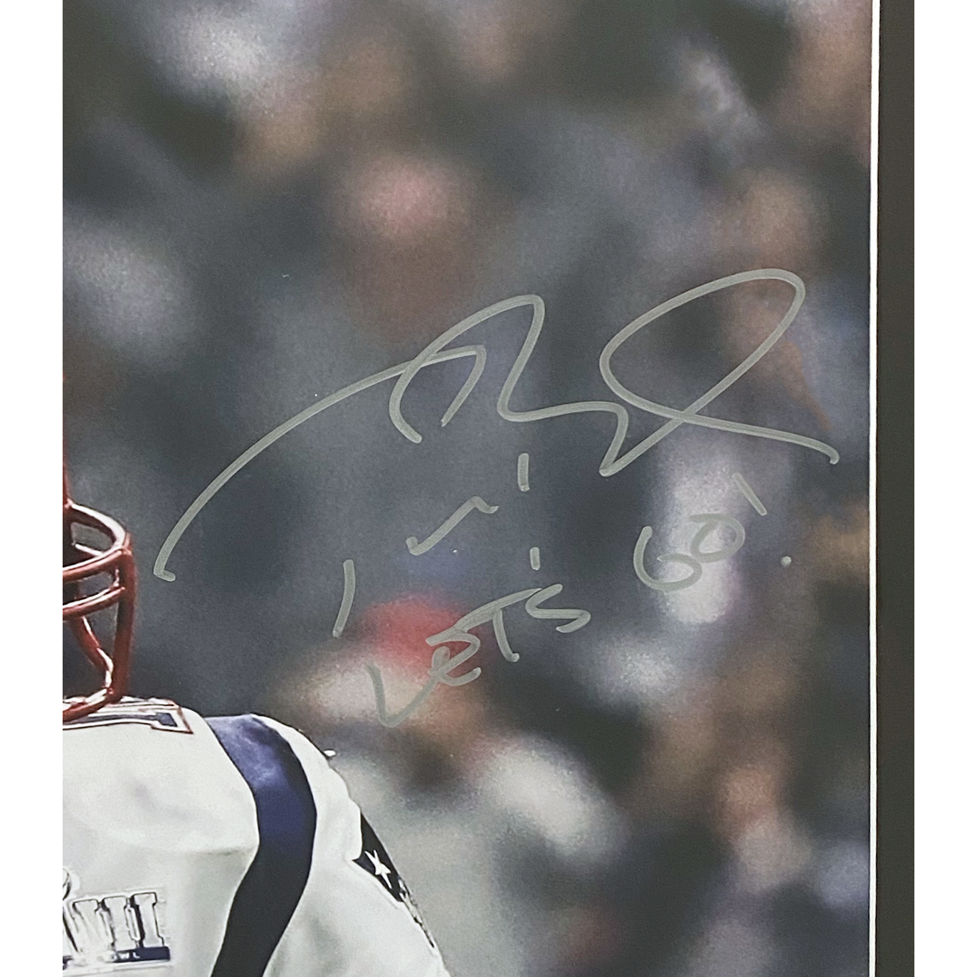 Tom Brady Autographed "Let's Go!" Patriots 26" x 30" Framed 20" x 24" Photo Fanatics