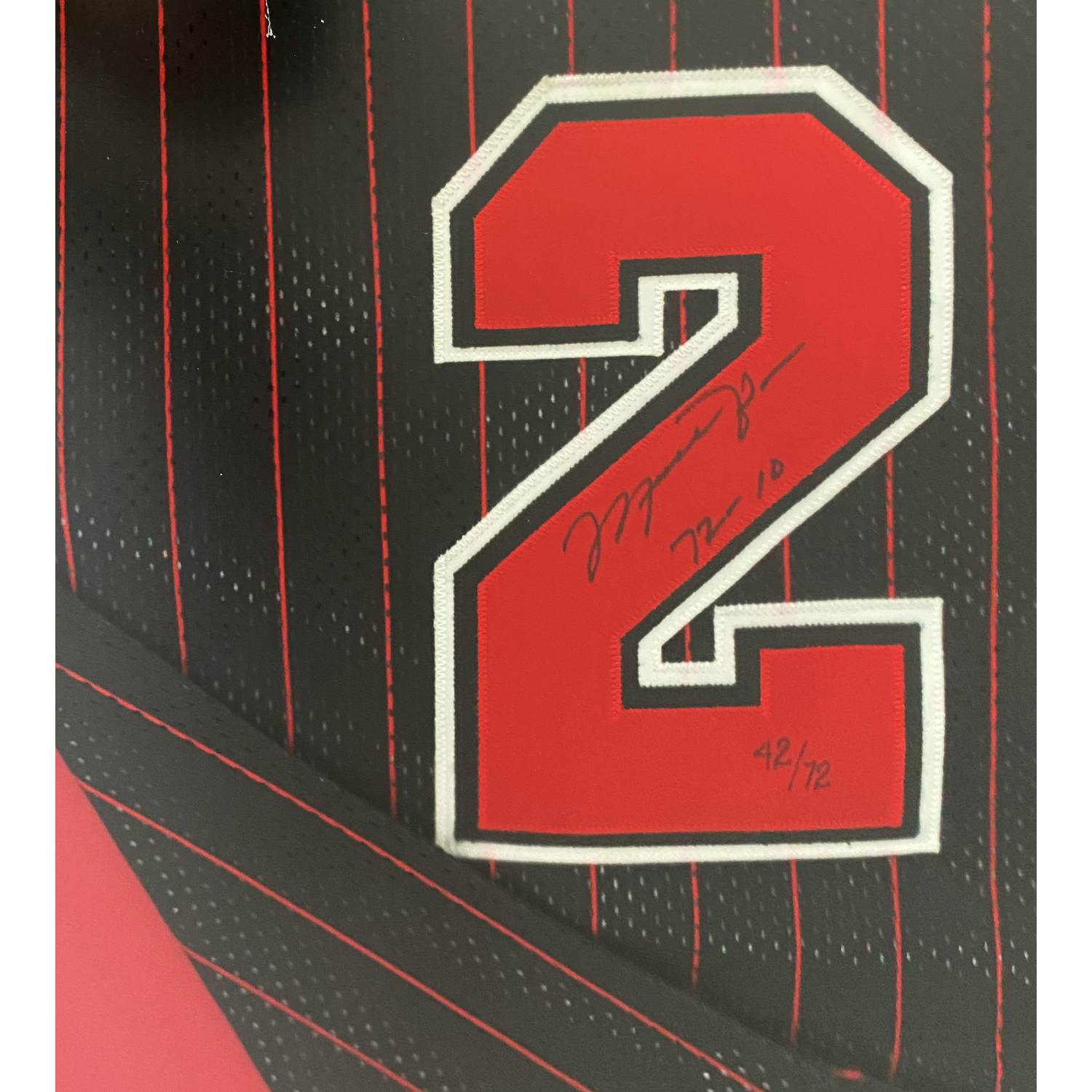 Michael Jordan Autographed Chicago Bulls "72-10" Authentic Pinstripe Jersey UDA LE 42/72