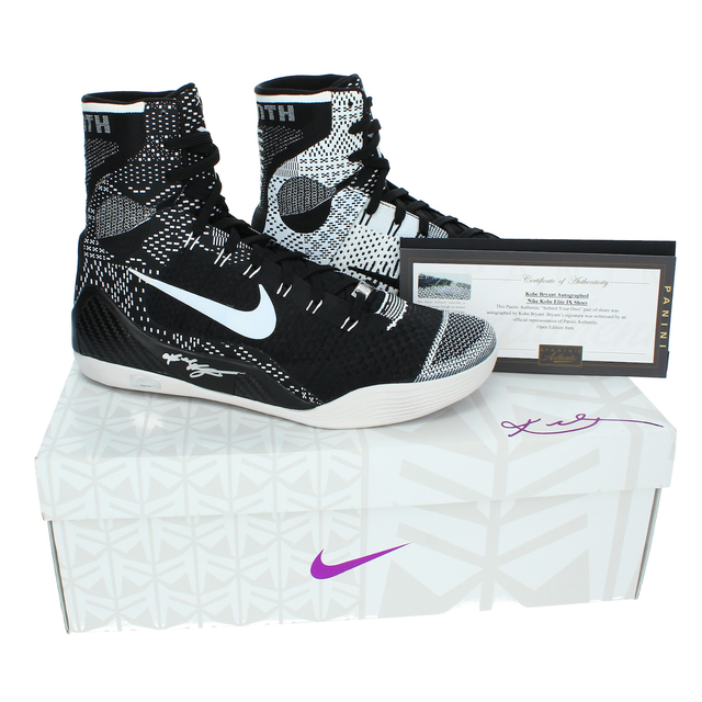 Kobe Bryant Autographed Los Angeles Lakers Nike Elite IX BHM Shoes Panini