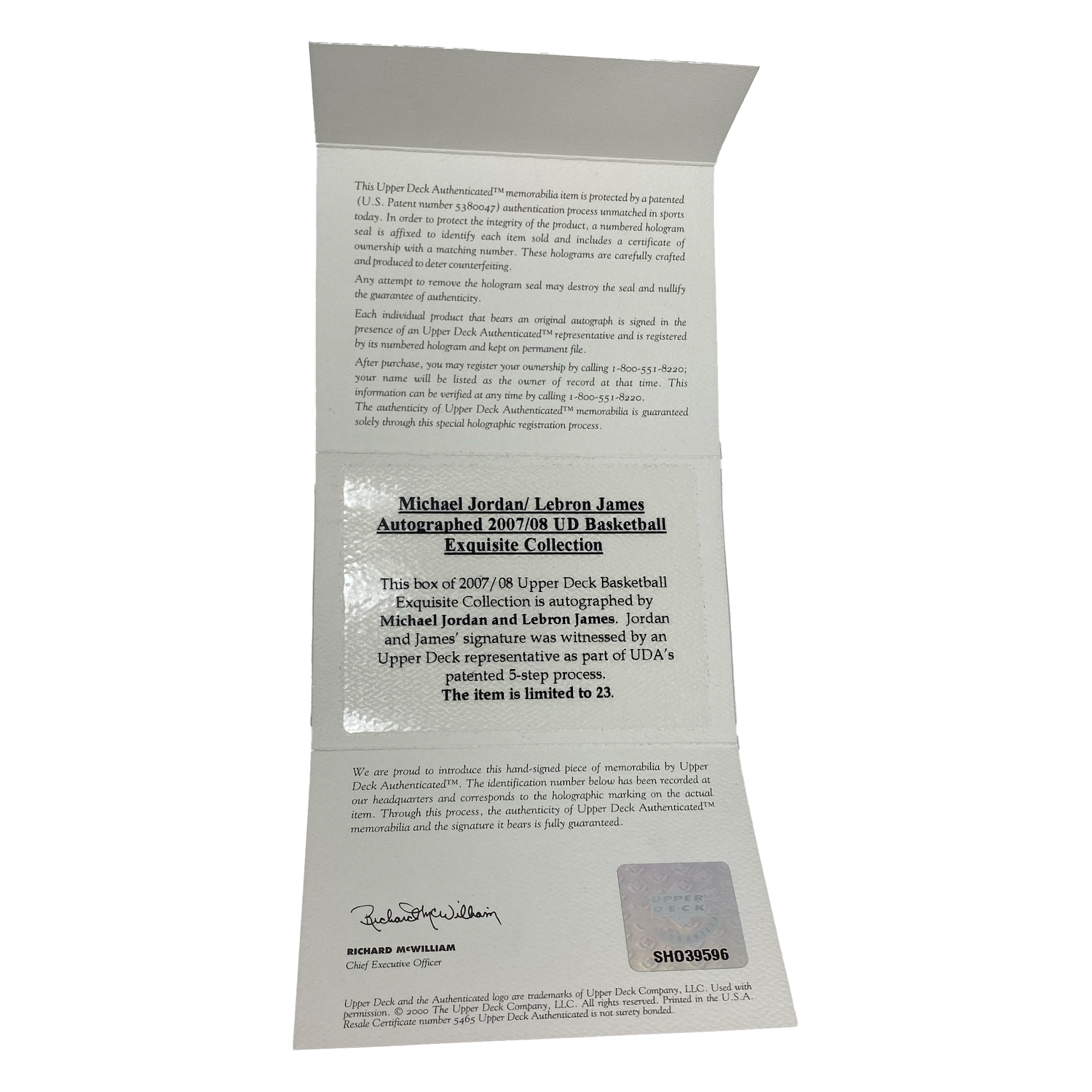 Michael Jordan / LeBron James Autographed 2007-08 NBA Exquisite Box UDA LE 23