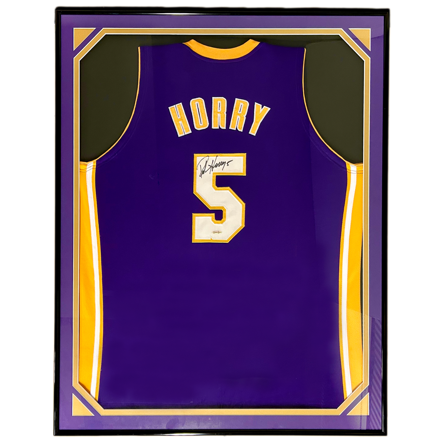 Robert Horry Autographed Los Angeles Lakers 42" x 34" Framed Jersey UDA