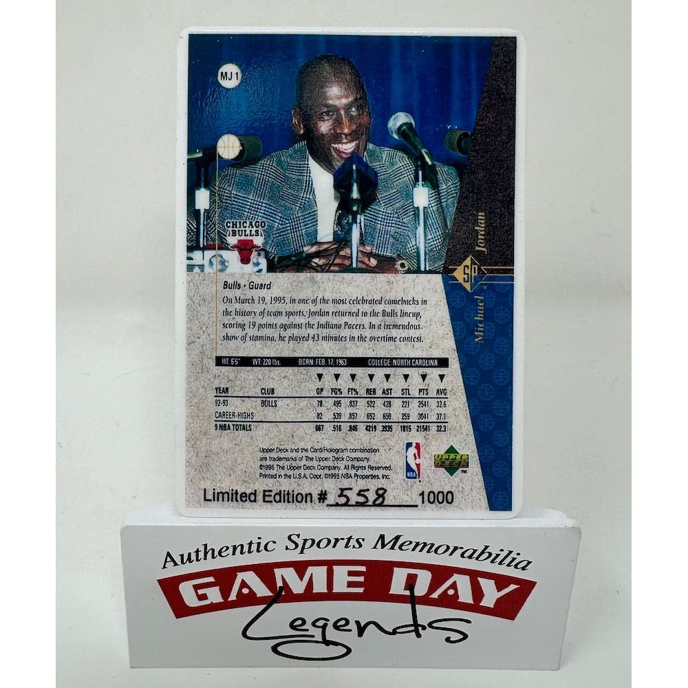 Michael Jordan Autographed Chicago Bulls 1996 Upper Deck Signature Series Porcelain 4 Card Set LE