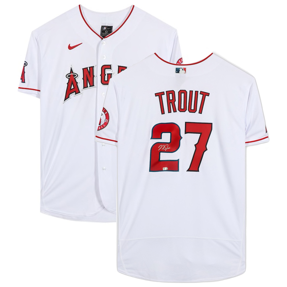 MIKE TROUT Autographed Los Angeles Angels Nike Authentic White Jersey MLB AUTH.