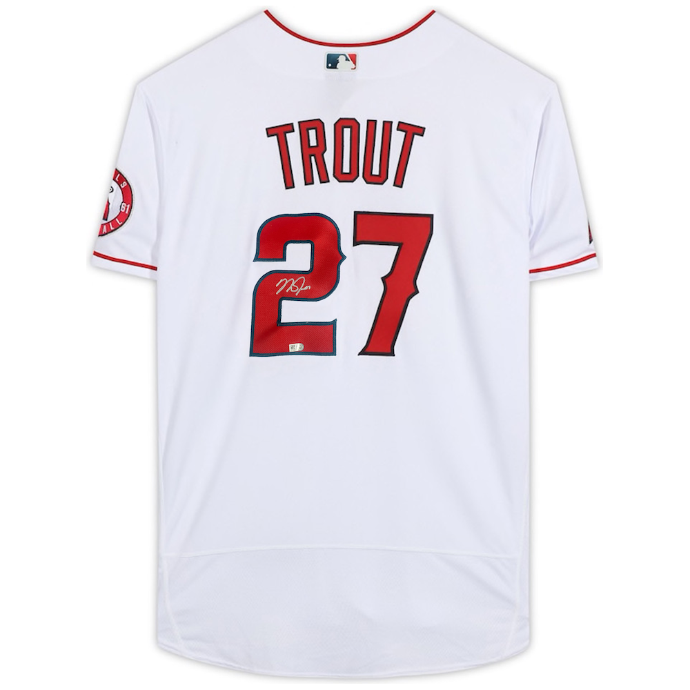 MIKE TROUT Autographed Los Angeles Angels Nike Authentic White Jersey MLB AUTH.