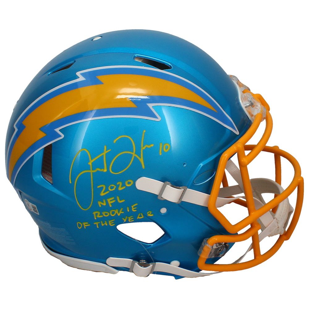 Justin Herbert Autographed "2020 ROY" L.A. Chargers Authentic Helmet Beckett