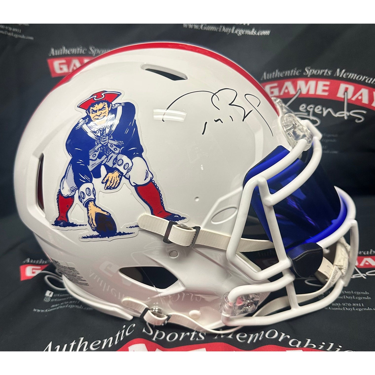 Tom Brady Autographed Patriots Throwback Authentic Speed Helmet with Visor Fanatics