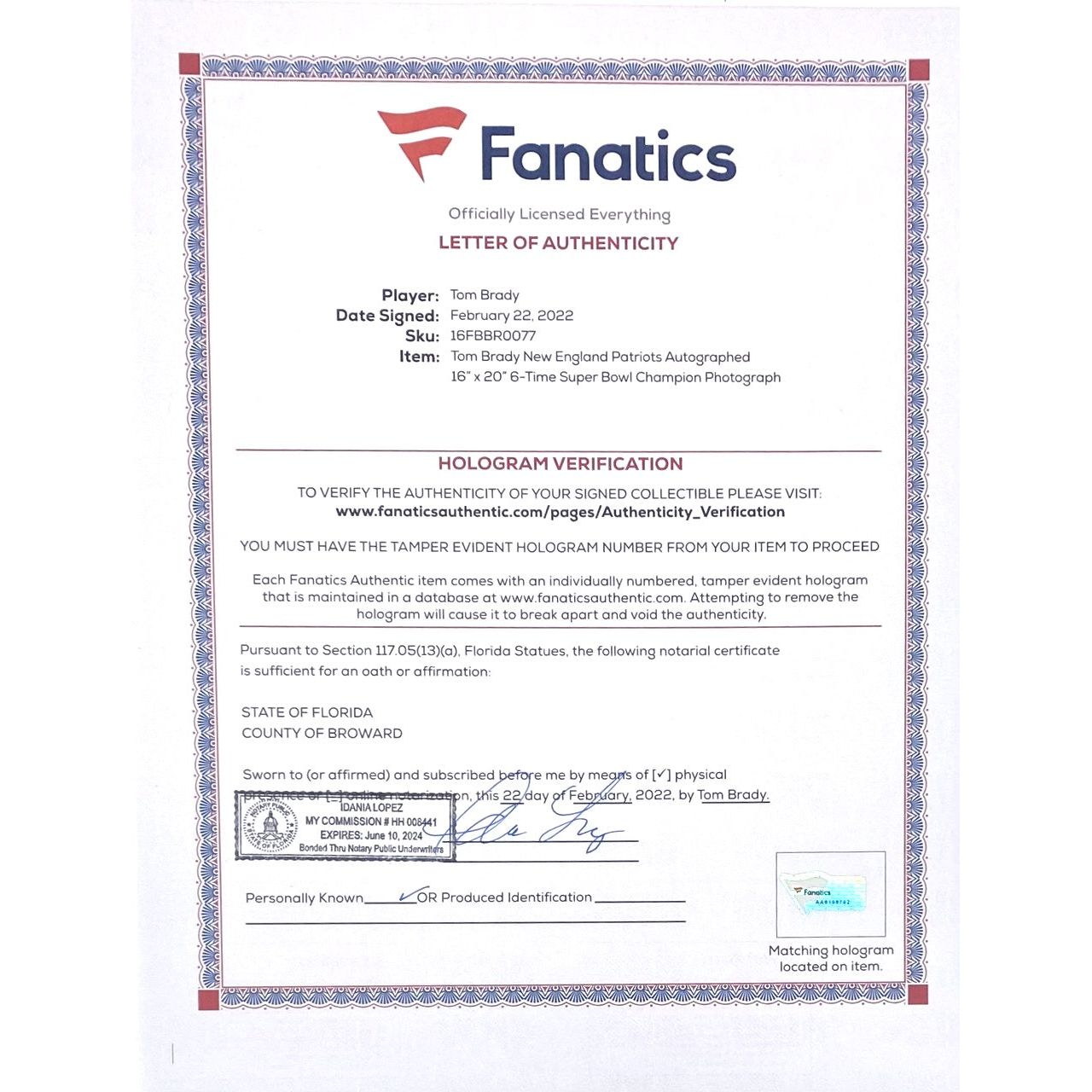 TOM BRADY Autographed New England Patriots 6x SB Collage 16" x 20" Photograph FANATICS