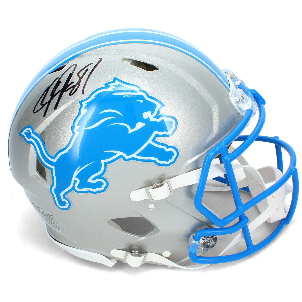 Calvin Johnson Autographed Detroit Lions Speed Authentic Helmet Beckett