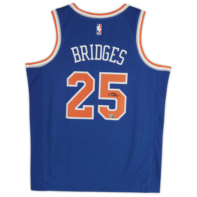 Mikal Bridges Autographed New York Knicks Nike Blue Icon Swingman Jersey Fanatics