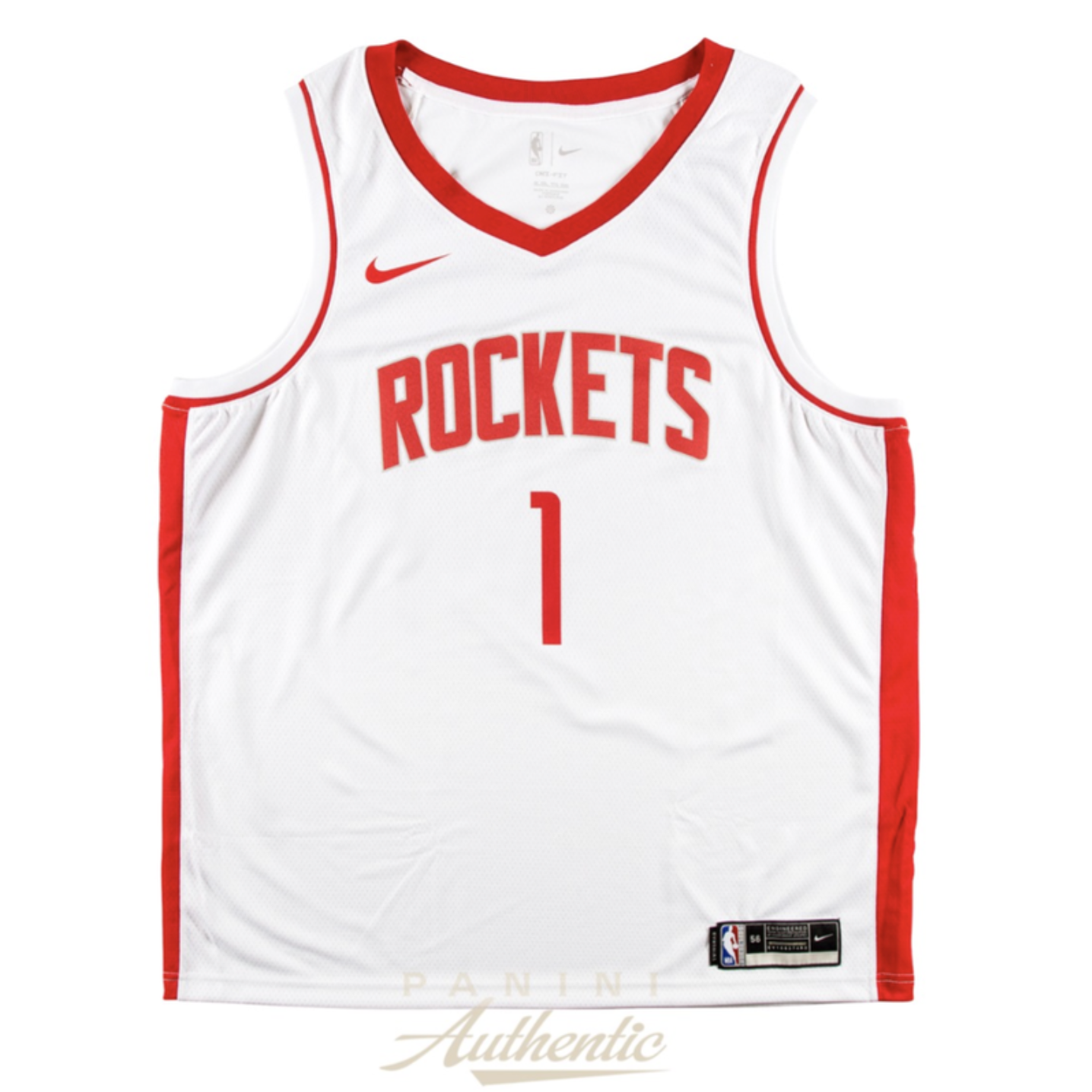 Amen Thompson Autographed Houston Rockets White Swingman Jersey Panini