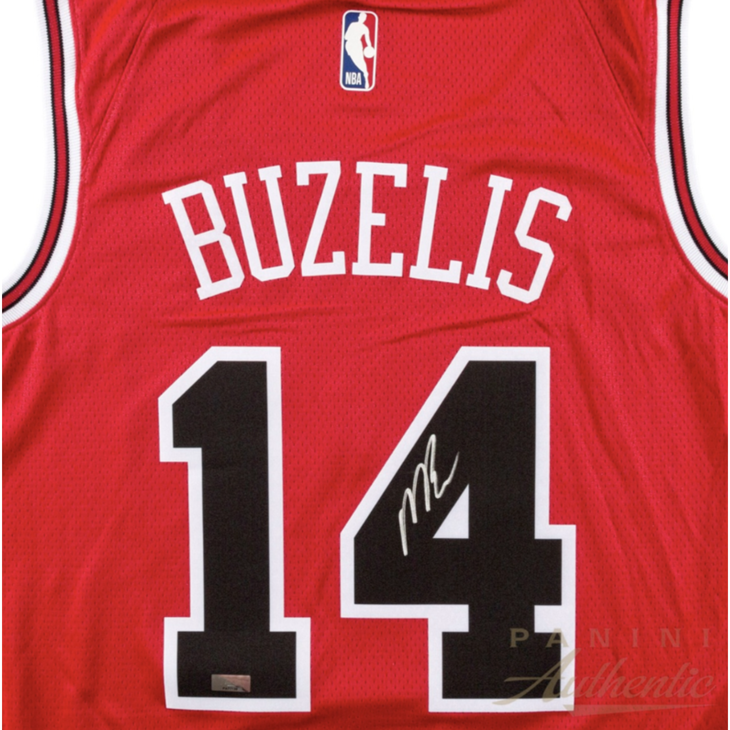 Matas Buzelis Autographed Chicago Bulls Red Icon Edition Swingman Jersey Panini