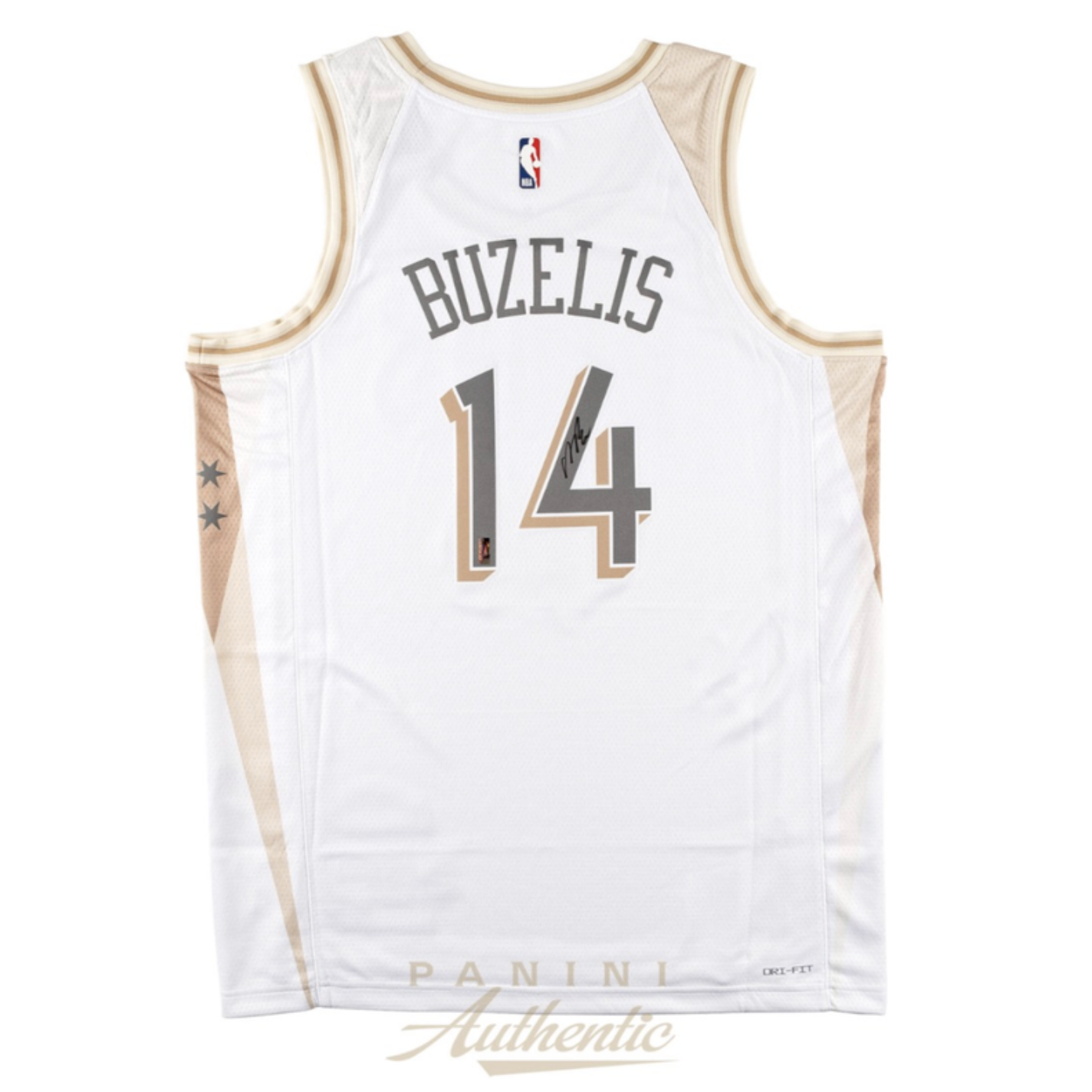 Matas Buzelis Autographed Chicago Bulls White 2025 City Edition Jersey Panini