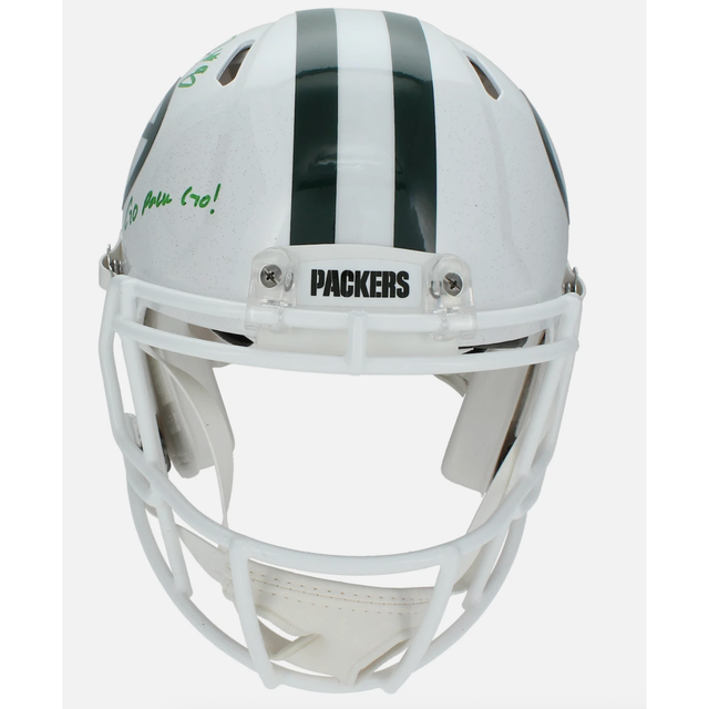 Josh Jacobs Autographed "Go Pack Go" Packers Authentic White Helmet Radtke
