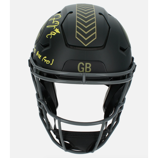 Josh Jacobs Autographed "Go Pack Go" Packers STS Speedflex Helmet Radtke Sports