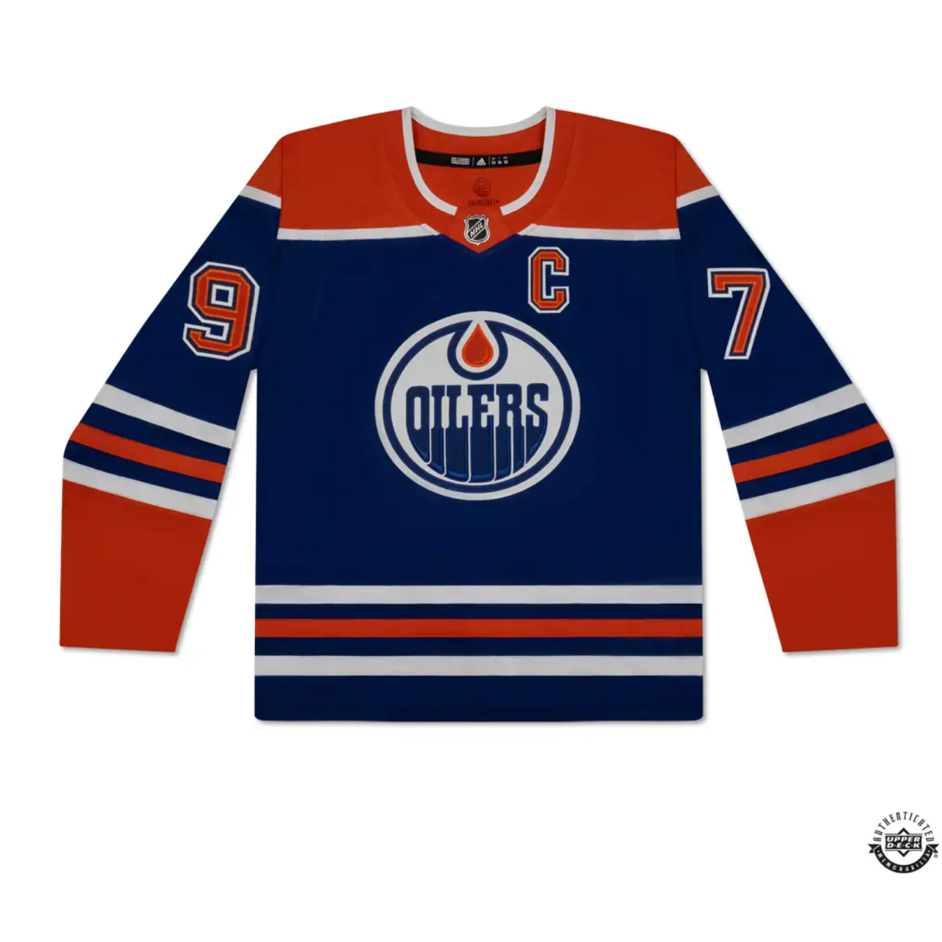 Connor McDavid Autographed & Inscribed “Longest Oilers Captain” Edmonton Oilers Adidas Royal Blue Jersey UDA