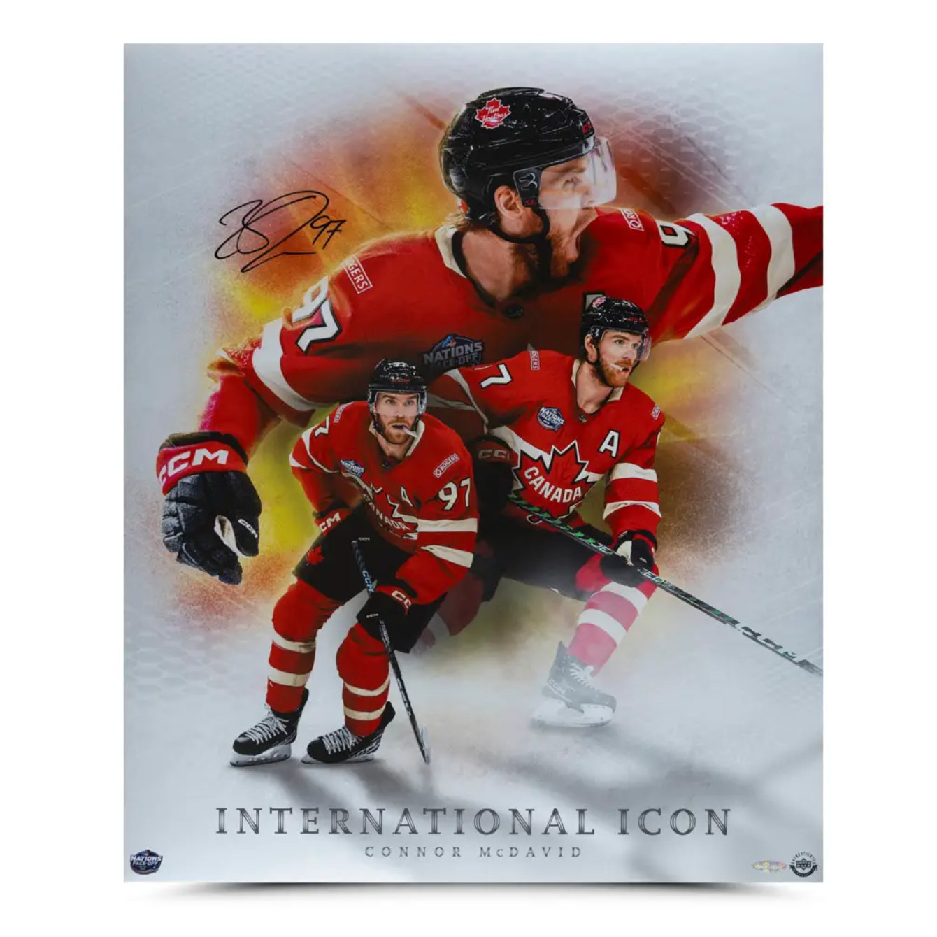 Connor McDavid Autographed “International Icon” 20x24 Photo UDA