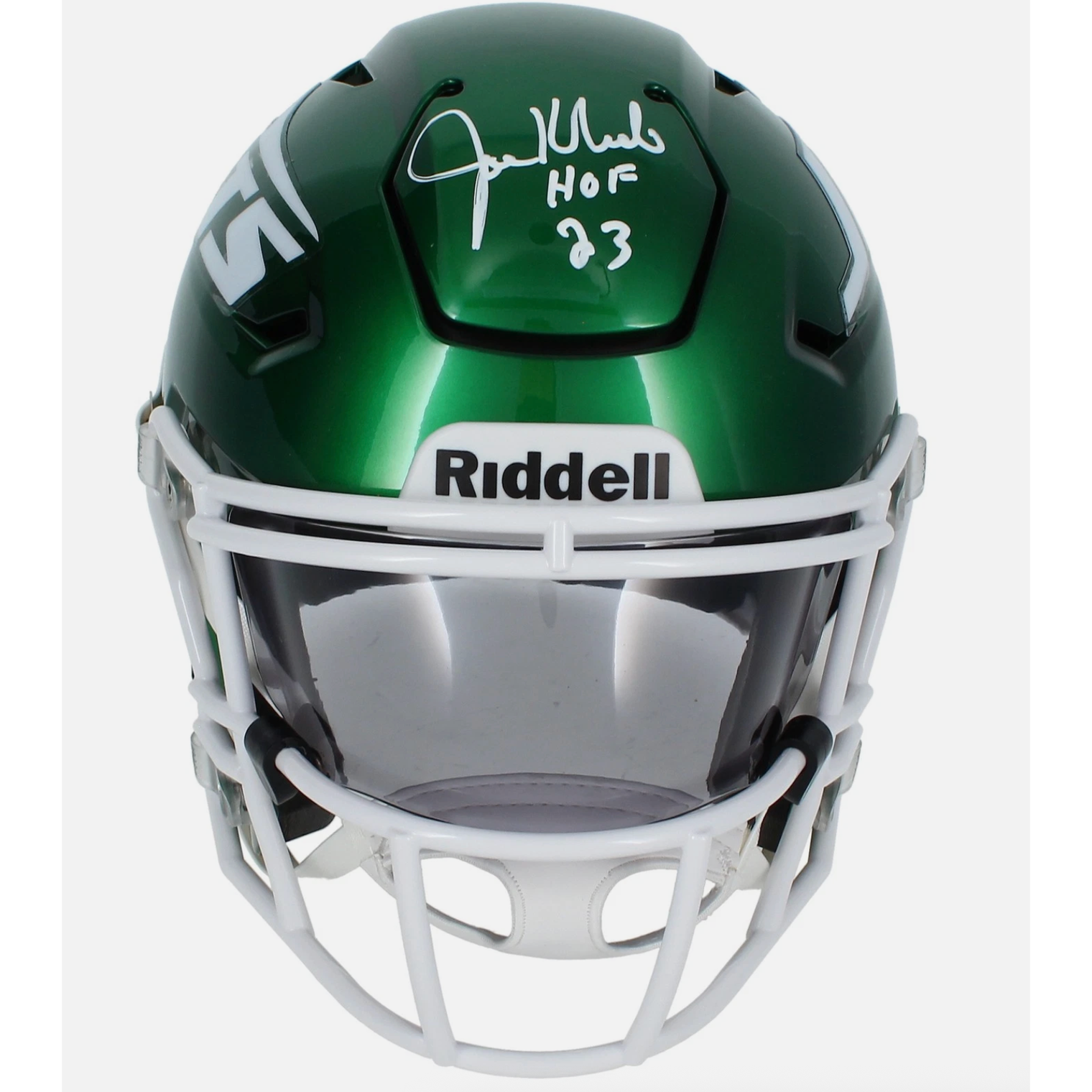 Joe Klecko Autographed/Inscribed "HOF 23" New York Jets Speedflex Midi Helmet Beckett