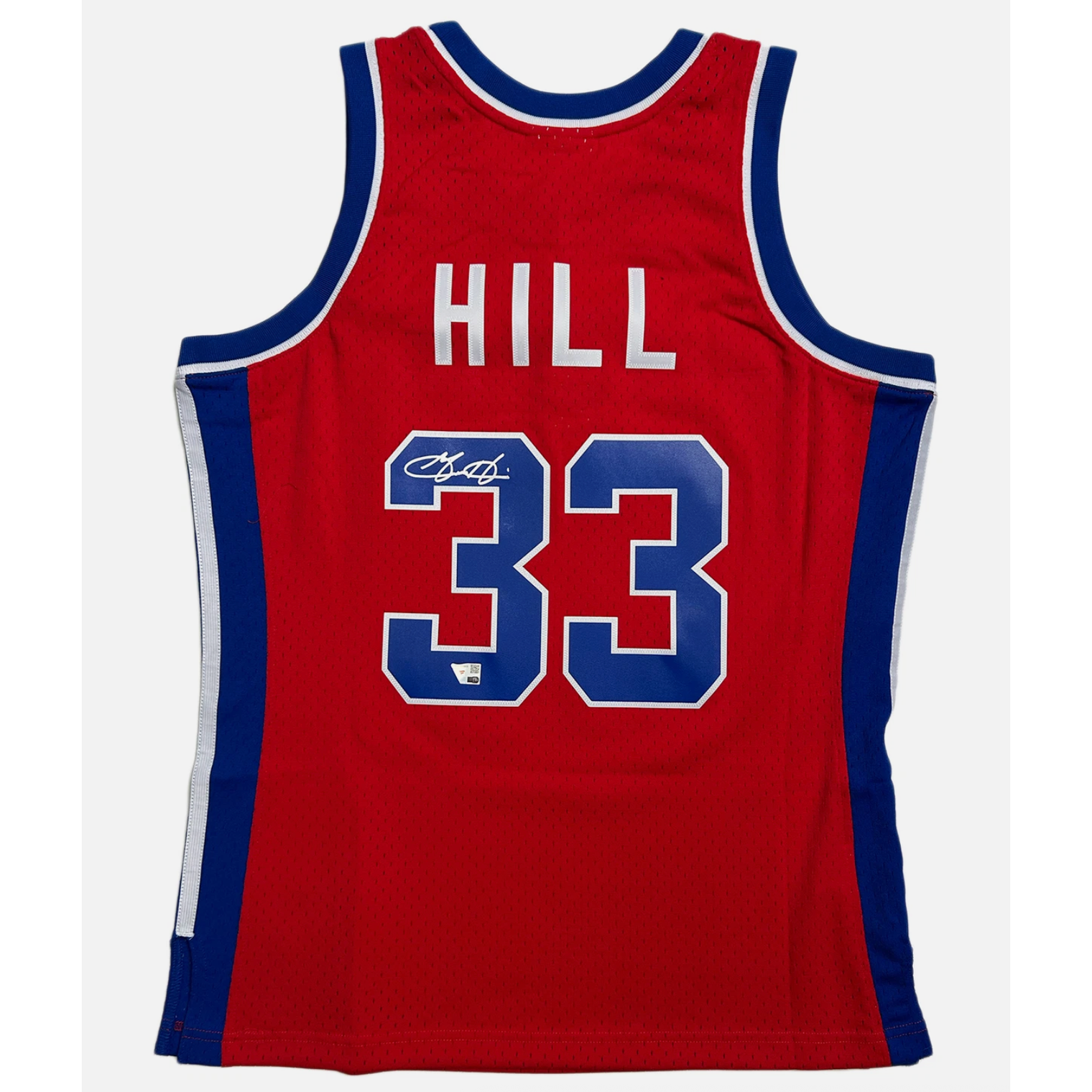 Grant Hill Autographed Detroit Pistons Red Mitchell & Ness 1994-95 Throwback Swingman Jersey Fanatics
