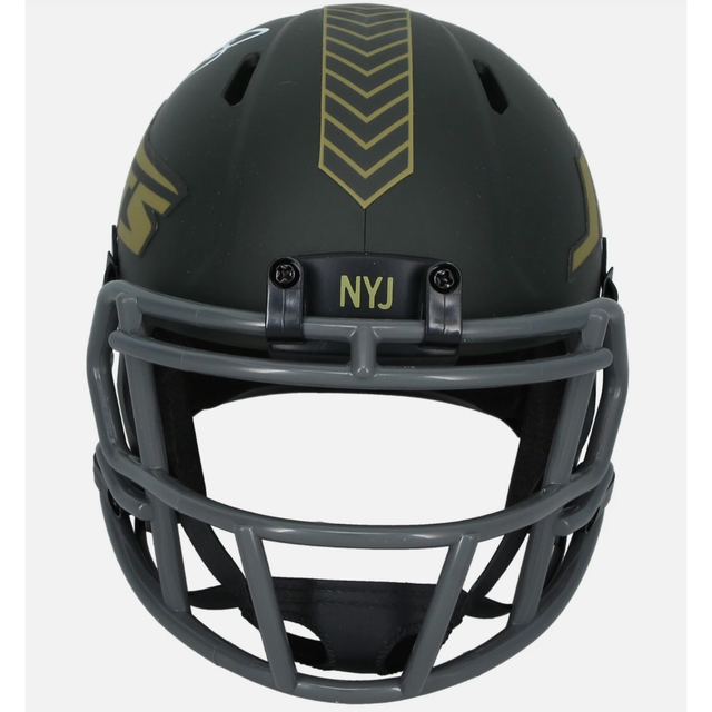 Minkah Fitzpatrick Autographed New York Jets 2025 Salute to Service Speed Mini Helmet JSA Witnessed