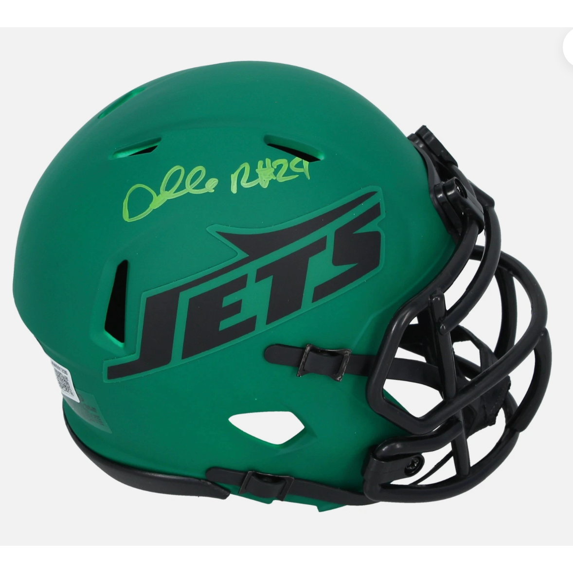 Darrelle Revis Autographed New Yor Jets RAVE Speed Mini Helmet Beckett Witnessed