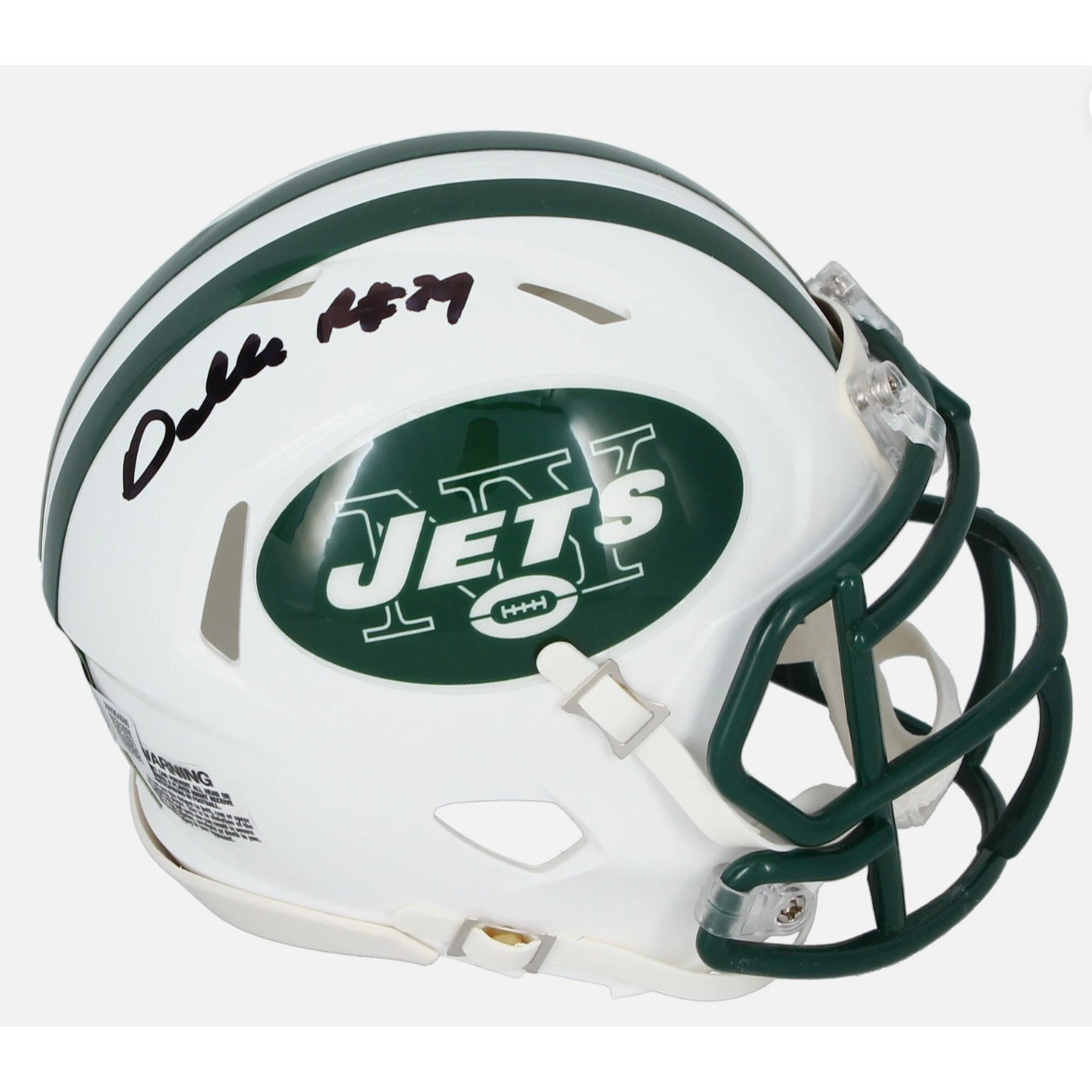 Darrelle Revis Autographed New York Jets 1998-18 Throwback Speed Mini Helmet Beckett