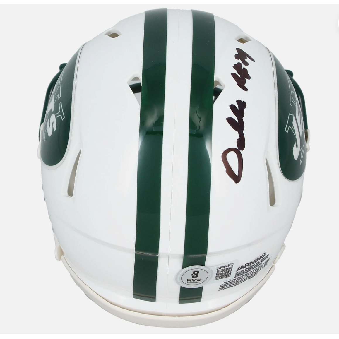 Darrelle Revis Autographed New York Jets 1998-18 Throwback Speed Mini Helmet Beckett
